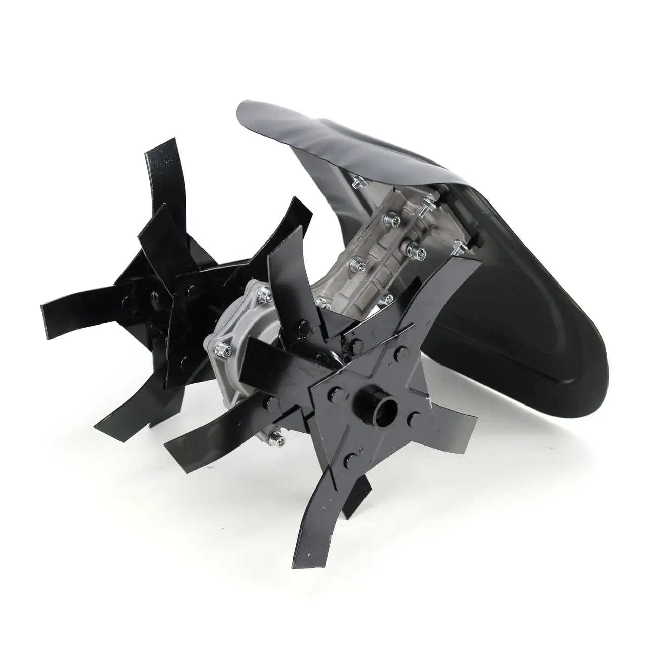 Культиваторна насадка для мотокоси із міцним металевим кожухом 28 мм, 9 шліців